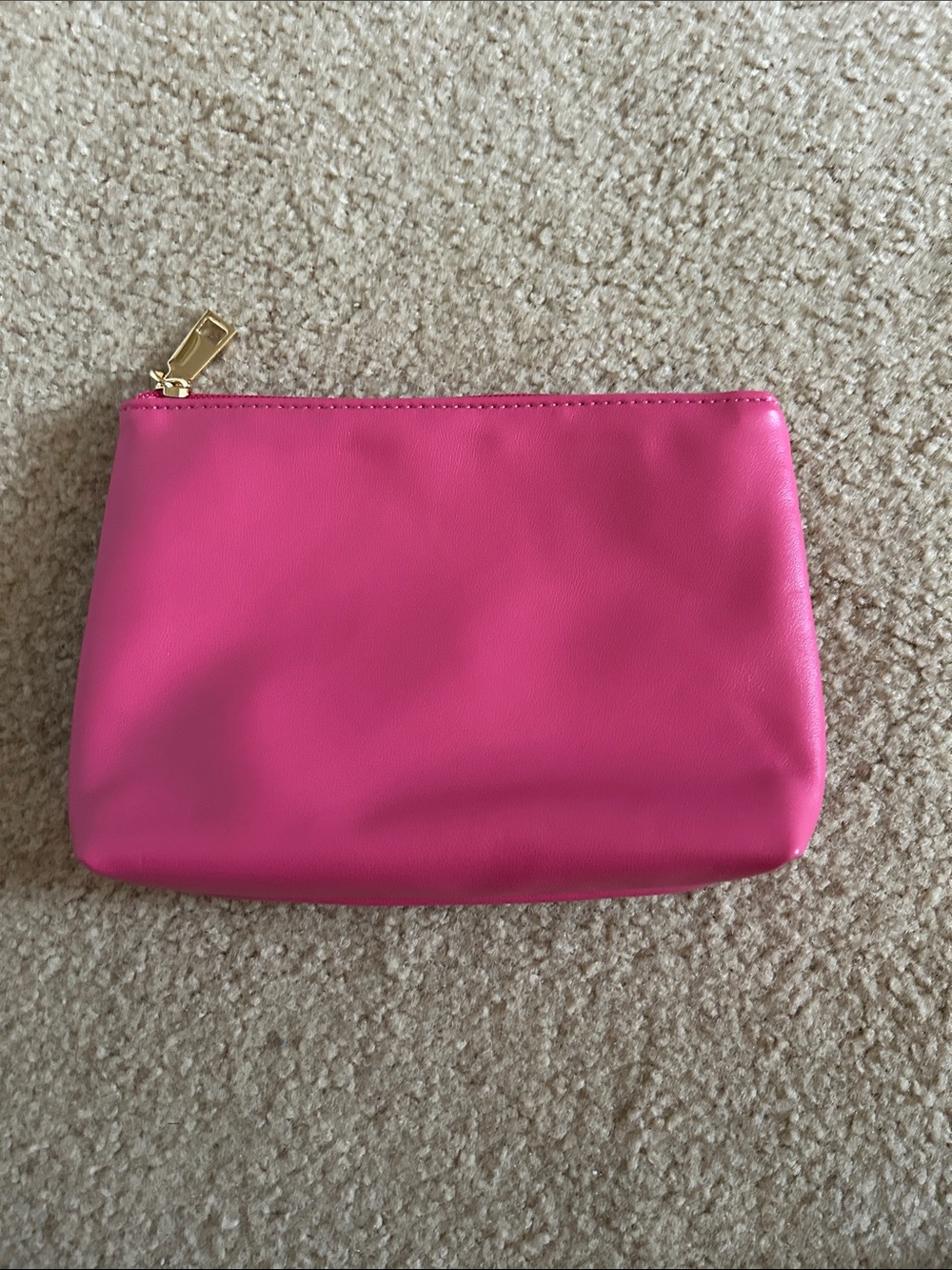 Anton Kraft Vegan Pink Leather Zip Pouch